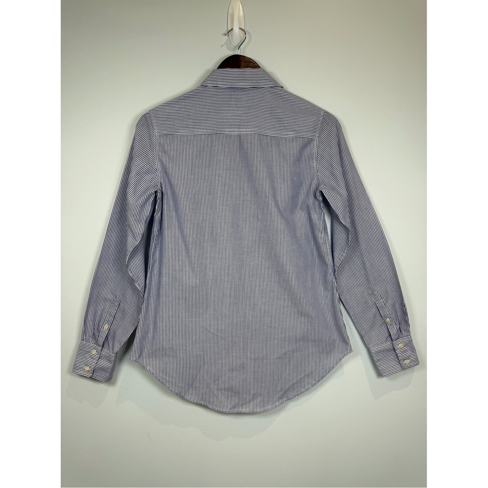 A New Day Striped Floral‎ Appliqué Button Down Long Sleeve Shirt Collar EUC Sm - Picture 2 of 8
